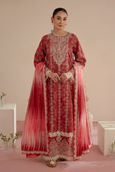 Daina | 3PC Unstitched Suit Embroidered Lawn Floral Charm By Afrozeh